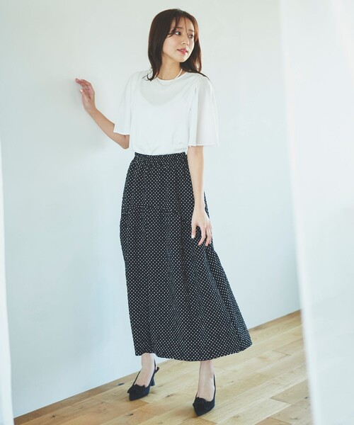 Feroux(フェルゥ)の「エンボスドット スカート(スカート・レディース・ブラック系1・2/1)」の6枚目の写真