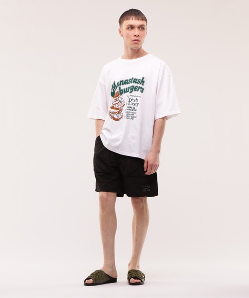 MANASTASH（マナスタッシュ）の「MANASTASH/マナスタッシュ/burgers tee/バーガーTシャツ（Tシャツ/カットソー・メンズ・ホワイト/ブラック・M/L/XL）」の10枚目の写真