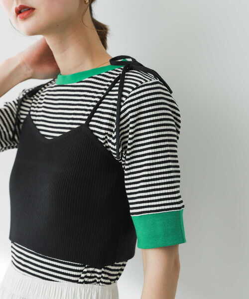 SENSE OF PLACE by URBAN RESEARCH（センスオブプレイスバイアーバンリサーチ）の「リブニットビスチェ（ベスト・レディース・ブラック/ライトブルー/チャコールグレー・ONE）」の5枚目の写真