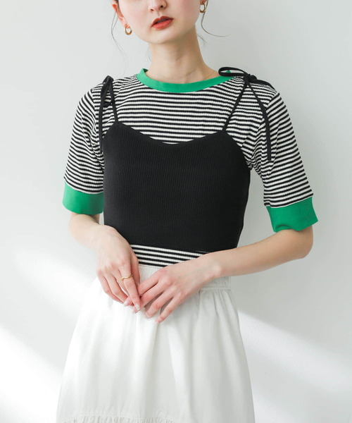 SENSE OF PLACE by URBAN RESEARCH（センスオブプレイスバイアーバンリサーチ）の「リブニットビスチェ（ベスト・レディース・ブラック/ライトブルー/チャコールグレー・ONE）」の6枚目の写真