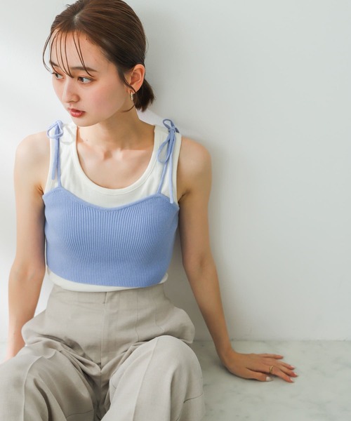 SENSE OF PLACE by URBAN RESEARCH（センスオブプレイスバイアーバンリサーチ）の「リブニットビスチェ（ベスト・レディース・ブラック/ライトブルー/チャコールグレー・ONE）」の11枚目の写真