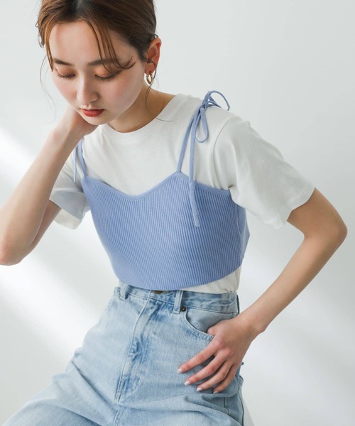 SENSE OF PLACE by URBAN RESEARCH（センスオブプレイスバイアーバンリサーチ）の「リブニットビスチェ（ベスト・レディース・ブラック/ライトブルー/チャコールグレー・ONE）」の16枚目の写真