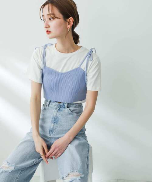 SENSE OF PLACE by URBAN RESEARCH（センスオブプレイスバイアーバンリサーチ）の「リブニットビスチェ（ベスト・レディース・ブラック/ライトブルー/チャコールグレー・ONE）」の17枚目の写真