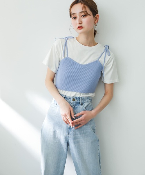 SENSE OF PLACE by URBAN RESEARCH（センスオブプレイスバイアーバンリサーチ）の「リブニットビスチェ（ベスト・レディース・ブラック/ライトブルー/チャコールグレー・ONE）」の18枚目の写真