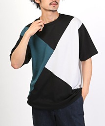 ポンチ切替半袖ビッグTシャツ