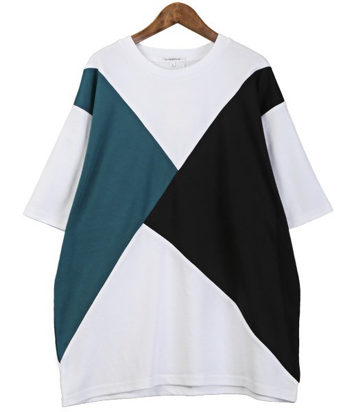 LUXSTYLE(ラグスタイル)の「ポンチ切替半袖ビッグTシャツ(Tシャツ/カットソー・メンズ・C/A・M/L)」の8枚目の写真