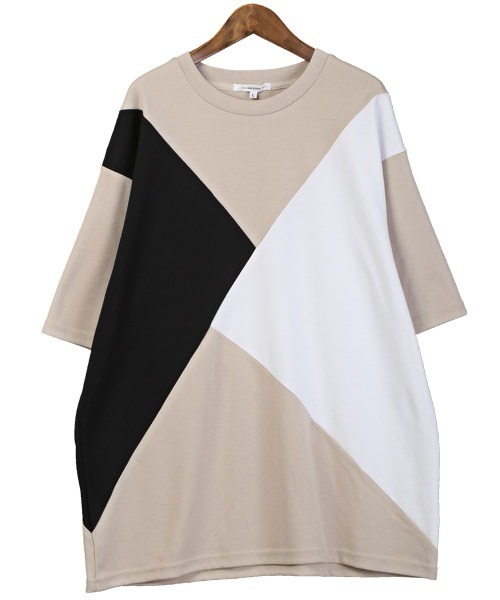 LUXSTYLE(ラグスタイル)の「ポンチ切替半袖ビッグTシャツ(Tシャツ/カットソー・メンズ・C/A・M/L)」の9枚目の写真