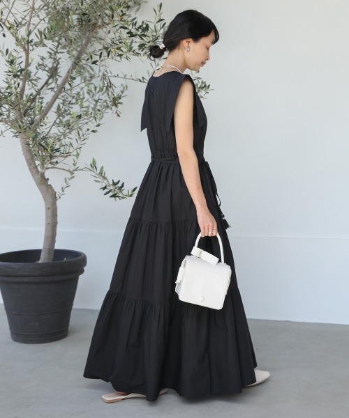 Bab(バブ)の「【低身長向けサイズあり】スキッパーティアードワンピース(ワンピース・レディース・グリーン/ブラック/ホワイト系その他・S/M)」の22枚目の写真