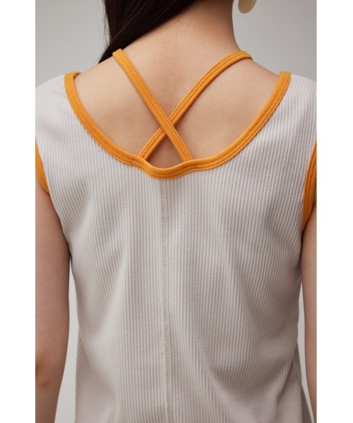 AZUL by moussy(アズールバイマウジー)の「STRING ARRANGEMENT TANK TOP/ストリングアレンジメントタンクトップ(タンクトップ・レディース・ブラック/ライトベージュ/ダークオレンジ・SMALL/MEDIUM)」の15枚目の写真