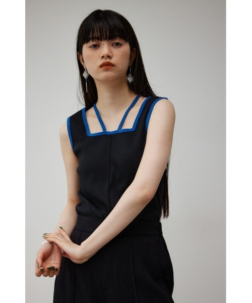 AZUL by moussy(アズールバイマウジー)の「STRING ARRANGEMENT TANK TOP/ストリングアレンジメントタンクトップ(タンクトップ・レディース・ブラック/ライトベージュ/ダークオレンジ・SMALL/MEDIUM)」の7枚目の写真