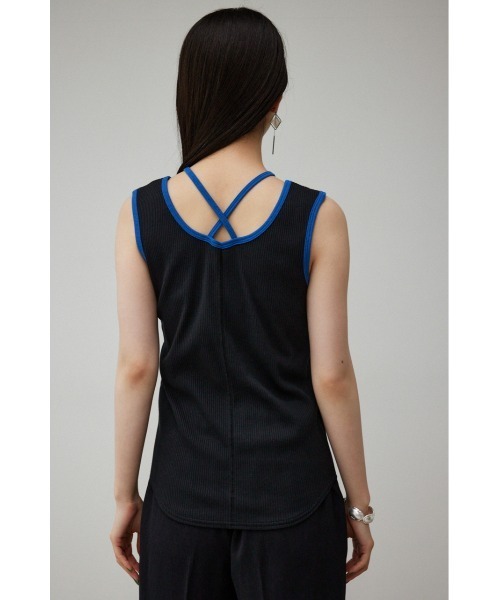 AZUL by moussy(アズールバイマウジー)の「STRING ARRANGEMENT TANK TOP/ストリングアレンジメントタンクトップ(タンクトップ・レディース・ブラック/ライトベージュ/ダークオレンジ・SMALL/MEDIUM)」の11枚目の写真