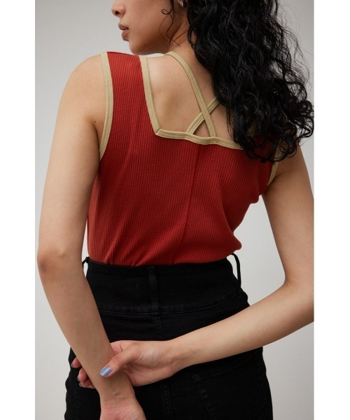 AZUL by moussy(アズールバイマウジー)の「STRING ARRANGEMENT TANK TOP/ストリングアレンジメントタンクトップ(タンクトップ・レディース・ブラック/ライトベージュ/ダークオレンジ・SMALL/MEDIUM)」の22枚目の写真