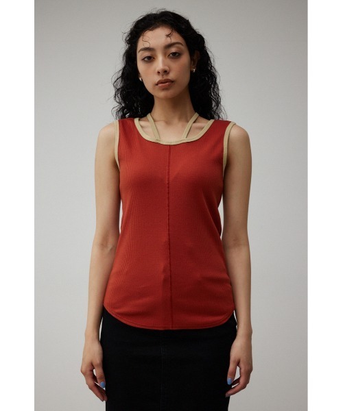 AZUL by moussy(アズールバイマウジー)の「STRING ARRANGEMENT TANK TOP/ストリングアレンジメントタンクトップ(タンクトップ・レディース・ブラック/ライトベージュ/ダークオレンジ・SMALL/MEDIUM)」の13枚目の写真