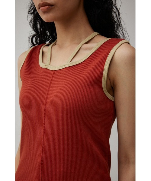 AZUL by moussy(アズールバイマウジー)の「STRING ARRANGEMENT TANK TOP/ストリングアレンジメントタンクトップ(タンクトップ・レディース・ブラック/ライトベージュ/ダークオレンジ・SMALL/MEDIUM)」の10枚目の写真