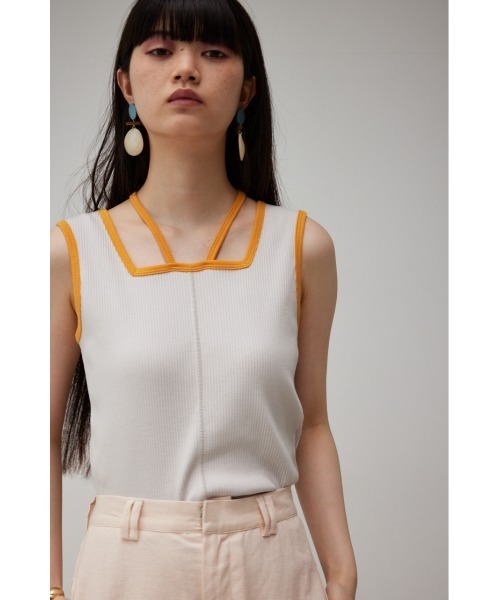 AZUL by moussy(アズールバイマウジー)の「STRING ARRANGEMENT TANK TOP/ストリングアレンジメントタンクトップ(タンクトップ・レディース・ブラック/ライトベージュ/ダークオレンジ・SMALL/MEDIUM)」の8枚目の写真