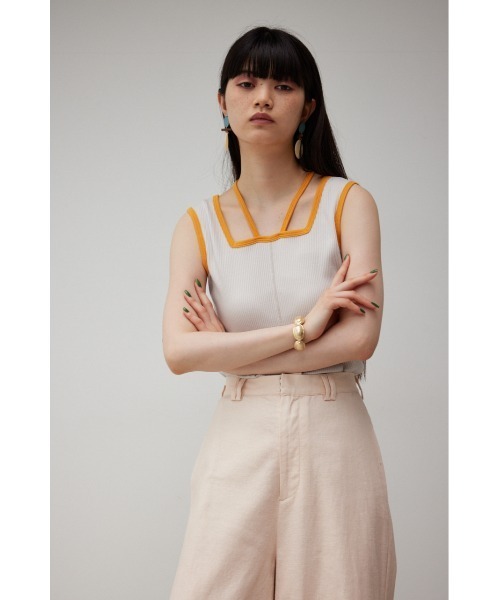 AZUL by moussy(アズールバイマウジー)の「STRING ARRANGEMENT TANK TOP/ストリングアレンジメントタンクトップ(タンクトップ・レディース・ブラック/ライトベージュ/ダークオレンジ・SMALL/MEDIUM)」の21枚目の写真