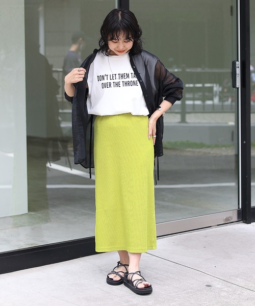 COLONY 2139（コロニートゥーワンスリーナイン）の「リブIラインスカート（スカート・レディース・ブラック/アイボリー/ブルー/ライム・SMALL/MEDIUM）」の9枚目の写真