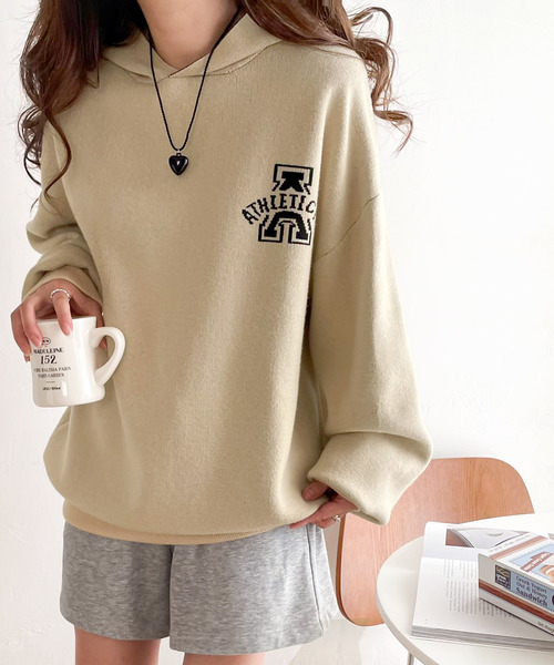 Java(ジャバ)の「《Javaジャバコラボ》こだわりのデザイン&素材感。冬に大活躍!ダブルジャガードニットパーカー(ニット/セーター・レディース・ブラック/グレー/ベージュ/ネイビー/グリーン・LARGE/MEDIUM/SMALL/X-LARGE)」の19枚目の写真