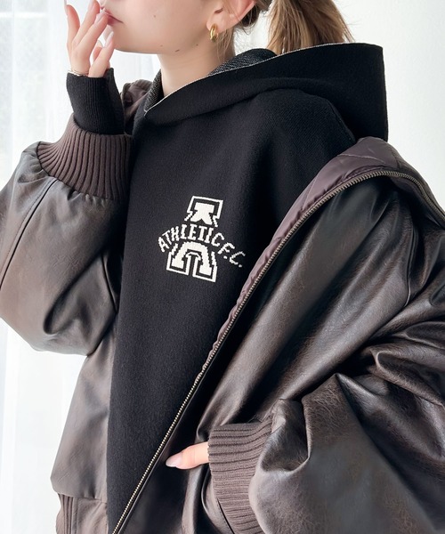 Java(ジャバ)の「《Javaジャバコラボ》こだわりのデザイン&素材感。冬に大活躍!ダブルジャガードニットパーカー(ニット/セーター・レディース・ブラック/グレー/ベージュ/ネイビー/グリーン・LARGE/MEDIUM/SMALL/X-LARGE)」の22枚目の写真