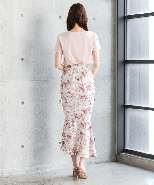 Julia Boutique（ジュリアブティック）の「柄＆無地ドロストマーメイドスカート/23073（スカート・レディース・モカ/ピンク/ピンク系/ブラック・ONE）」の18枚目の写真