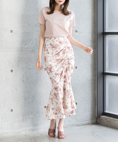 Julia Boutique（ジュリアブティック）の「柄＆無地ドロストマーメイドスカート/23073（スカート・レディース・モカ/ピンク/ピンク系/ブラック・ONE）」の19枚目の写真