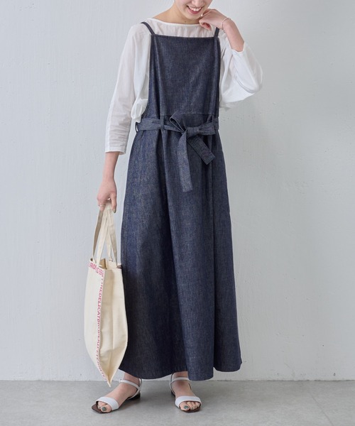 BEARDSLEY（ビアズリー）の「デニムサロペットワンピース（ジャンパースカート・レディース・インディゴブルー・FREE）」の9枚目の写真