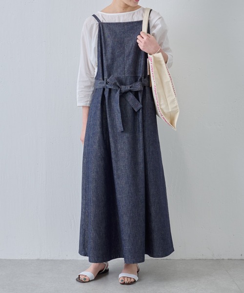 BEARDSLEY（ビアズリー）の「デニムサロペットワンピース（ジャンパースカート・レディース・インディゴブルー・FREE）」の10枚目の写真