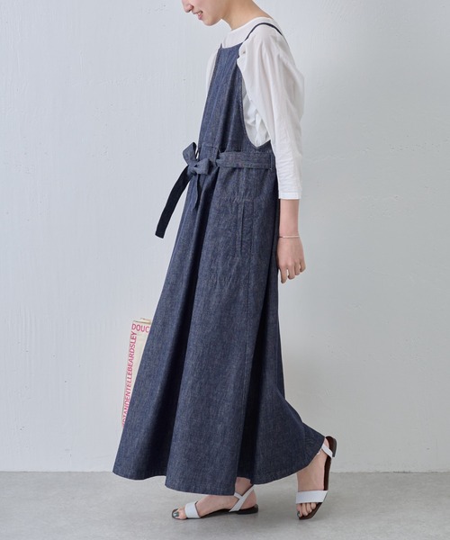 BEARDSLEY（ビアズリー）の「デニムサロペットワンピース（ジャンパースカート・レディース・インディゴブルー・FREE）」の13枚目の写真