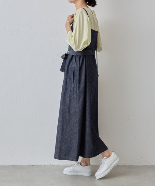 BEARDSLEY（ビアズリー）の「デニムサロペットワンピース（ジャンパースカート・レディース・インディゴブルー・FREE）」の4枚目の写真