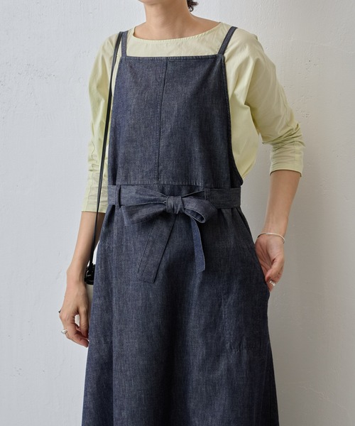 BEARDSLEY（ビアズリー）の「デニムサロペットワンピース（ジャンパースカート・レディース・インディゴブルー・FREE）」の6枚目の写真