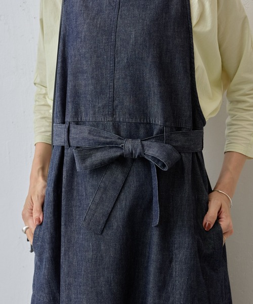 BEARDSLEY（ビアズリー）の「デニムサロペットワンピース（ジャンパースカート・レディース・インディゴブルー・FREE）」の8枚目の写真