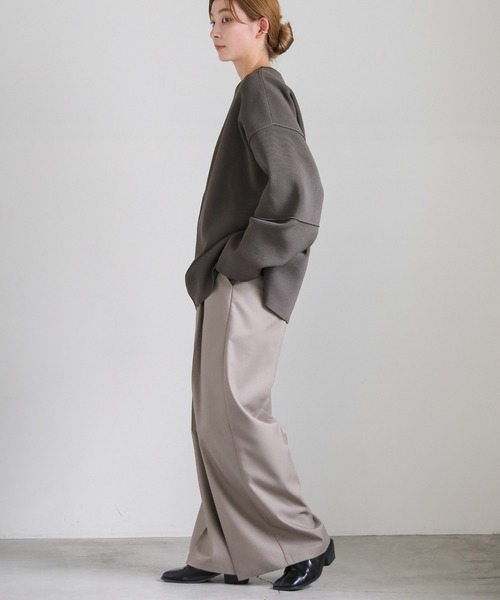 select MOCA（セレクトモカ）の「【ZOZO限定】スポンディッシュカーブスリーブオーバーニット（ニット/セーター・レディース・グレー/アイボリー/ブラック・FREE）」の4枚目の写真