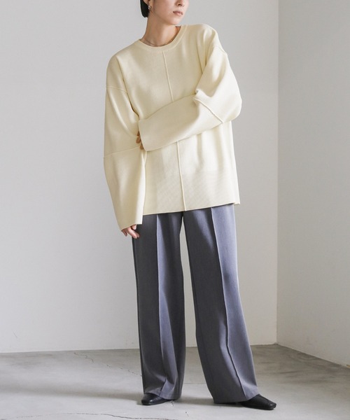 セール】【ZOZO限定】スポンディッシュカーブスリーブオーバーニット