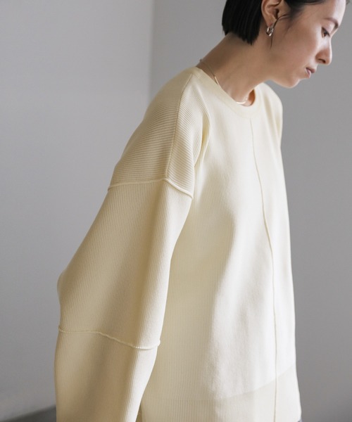 select MOCA（セレクトモカ）の「【ZOZO限定】スポンディッシュカーブスリーブオーバーニット（ニット/セーター・レディース・グレー/アイボリー/ブラック・FREE）」の19枚目の写真