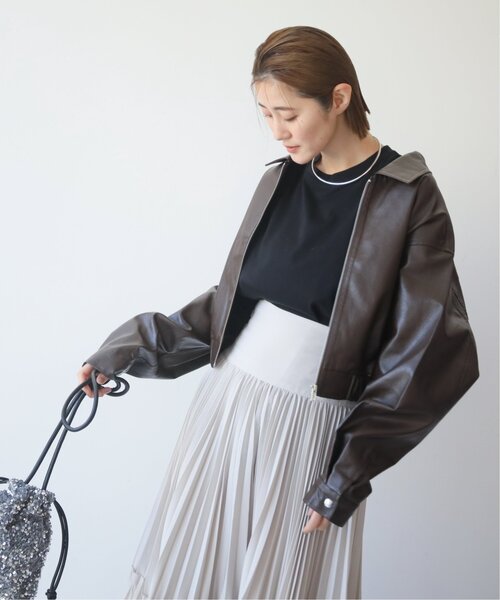 ReMIT（レミット）の「エコレザーボリュームスリーブブルゾン