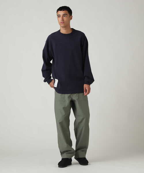 AVIREX（アヴィレックス）の「BASIC HEAVYWEIGHT L/S FOOTBALL T-SHIRT / ベーシック ヘビーウェイト 長袖 フットボール Tシャツ / AVIREX / アヴィレックス（Tシャツ/カットソー・メンズ・ホワイト/ネイビー/オリーブ系/その他17/ブラック・L/XL/2XL/M）」の8枚目の写真