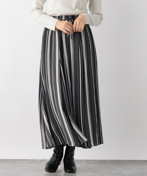 GLOBAL WORK（グローバルワーク）の「シャイニーリラックスフレアスカート/906753（スカート・レディース・レオパード/チェック/ベージュ系その他3/スミクロ/カーキ/ストライプ/ブラック系その他/グレー系その他/ベージュ系・FREE/SHORT）」の8枚目の写真