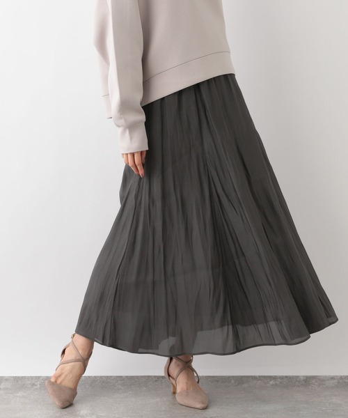 GLOBAL WORK（グローバルワーク）の「シャイニーリラックスフレアスカート/906753（スカート・レディース・レオパード/チェック/ベージュ系その他3/スミクロ/カーキ/ストライプ/ブラック系その他/グレー系その他/ベージュ系・FREE/SHORT）」の3枚目の写真