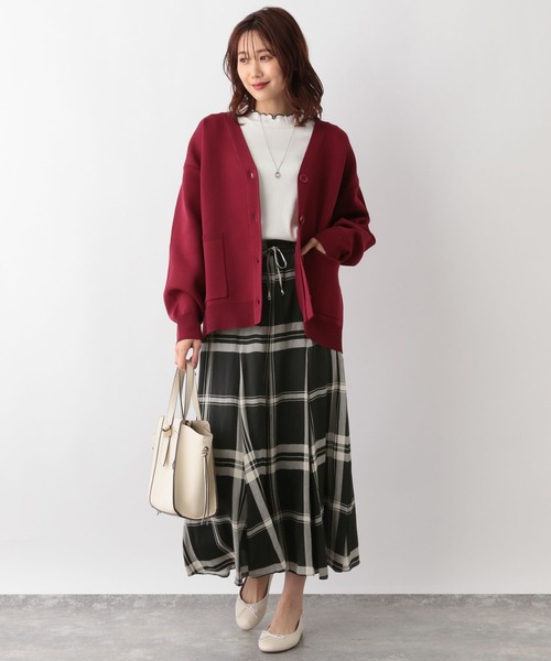 GLOBAL WORK（グローバルワーク）の「シャイニーリラックスフレアスカート/906753（スカート・レディース・レオパード/チェック/ベージュ系その他3/スミクロ/カーキ/ストライプ/ブラック系その他/グレー系その他/ベージュ系・FREE/SHORT）」の12枚目の写真