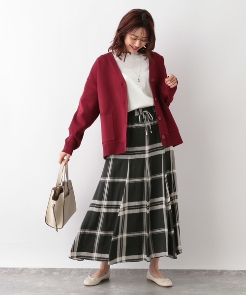 GLOBAL WORK（グローバルワーク）の「シャイニーリラックスフレアスカート/906753（スカート・レディース・レオパード/チェック/ベージュ系その他3/スミクロ/カーキ/ストライプ/ブラック系その他/グレー系その他/ベージュ系・FREE/SHORT）」の14枚目の写真