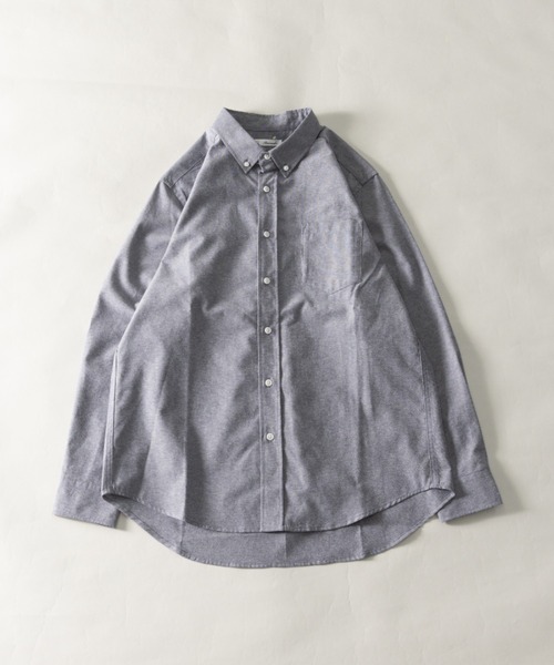 NYLAUS（ナイラス）の「レギュラーフィット ボタンダウン/バンドカラー ロングスリーブ オックスフォードシャツ（シャツ/ブラウス・メンズ・サックスブルー/ホワイト系1/ホワイト系2/ネイビー系2/ネイビー系1/ライトグレー/ピンク・LL/M/L）」の5枚目の写真