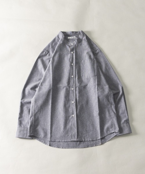 NYLAUS（ナイラス）の「レギュラーフィット ボタンダウン/バンドカラー ロングスリーブ オックスフォードシャツ（シャツ/ブラウス・メンズ・サックスブルー/ホワイト系1/ホワイト系2/ネイビー系2/ネイビー系1/ライトグレー/ピンク・LL/M/L）」の6枚目の写真