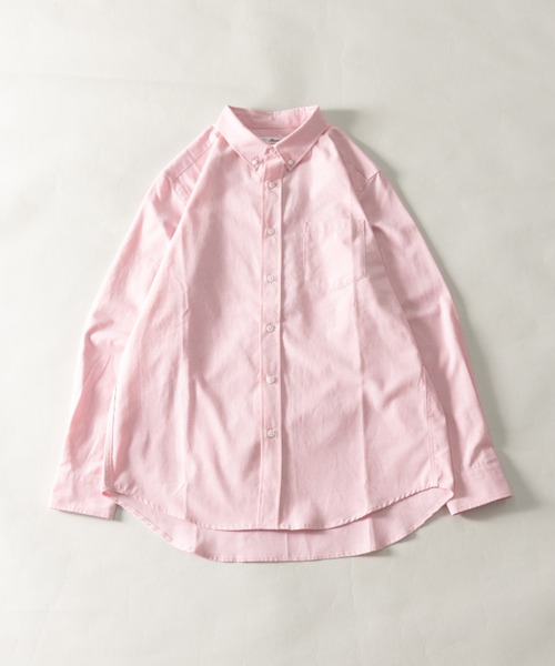 NYLAUS（ナイラス）の「レギュラーフィット ボタンダウン/バンドカラー ロングスリーブ オックスフォードシャツ（シャツ/ブラウス・メンズ・サックスブルー/ホワイト系1/ホワイト系2/ネイビー系2/ネイビー系1/ライトグレー/ピンク・LL/M/L）」の7枚目の写真