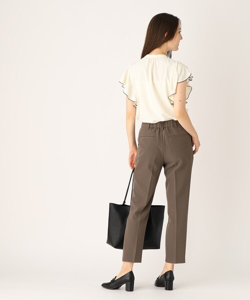 index（インデックス）の「◆バイカラーフリルスリーブブラウス【洗濯機洗い可/イージーアイロン】（シャツ/ブラウス・レディース・ホワイト系7/ライトグレー系4/ブラック系4・36/38/42/40）」の5枚目の写真