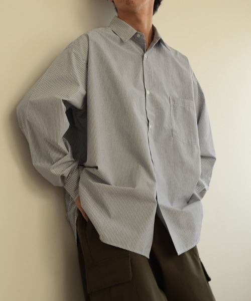 SENSE OF PLACE by URBAN RESEARCH（センスオブプレイスバイアーバンリサーチ）の「ストライプエクストラルーズシャツB（シャツ/ブラウス・メンズ・その他3/その他2/その他1・LARGE/MEDIUM）」の6枚目の写真