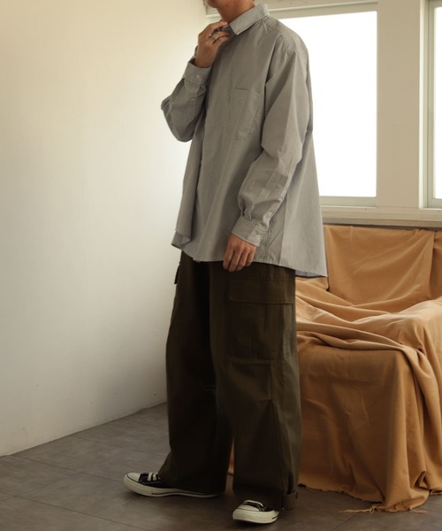SENSE OF PLACE by URBAN RESEARCH（センスオブプレイスバイアーバンリサーチ）の「ストライプエクストラルーズシャツB（シャツ/ブラウス・メンズ・その他3/その他2/その他1・LARGE/MEDIUM）」の8枚目の写真