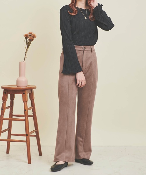 mil(ミル)の「【150㎝前後の小柄さんサイズ】カットプリーツプルオーバー(Tシャツ/カットソー・レディース・ピンクベージュ/ブラック/ブラウン/アイボリー・XS/S)」の7枚目の写真