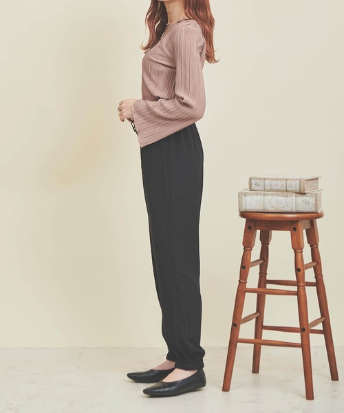mil(ミル)の「【150㎝前後の小柄さんサイズ】カットプリーツプルオーバー(Tシャツ/カットソー・レディース・ピンクベージュ/ブラック/ブラウン/アイボリー・XS/S)」の16枚目の写真