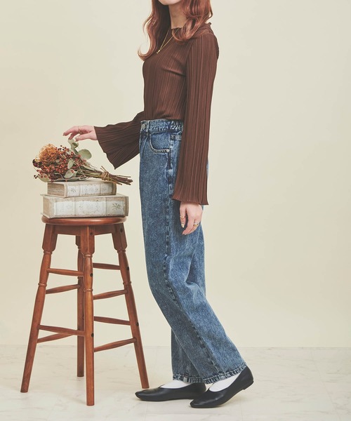 mil(ミル)の「【150㎝前後の小柄さんサイズ】カットプリーツプルオーバー(Tシャツ/カットソー・レディース・ピンクベージュ/ブラック/ブラウン/アイボリー・XS/S)」の21枚目の写真