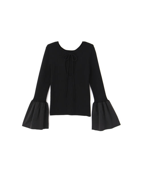 JILL STUART（ジルスチュアート）の「◆2WAYタフタドッキングニットトップス（ニット/セーター・レディース・ブラック/ホワイト/ブルー・FREE）」の4枚目の写真